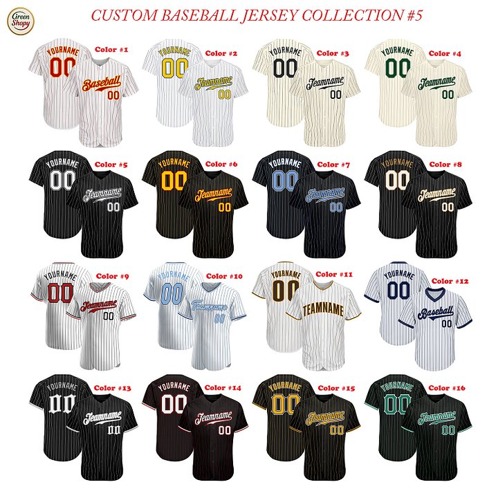 Authentic Baseball Jersey, Custom Baseball Jersey, Personalized Sport Jersey, All Color With Lines Collection product image (1)