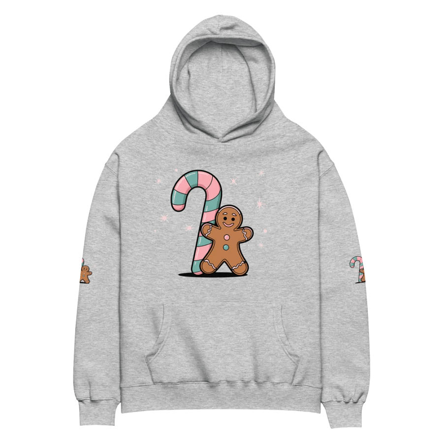 Festive Candy Cane and Gingerbread Man Oversized Hoodie product image (8)