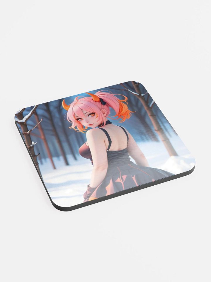 Frosty Horns Glossed Cork Coaster product image (2)