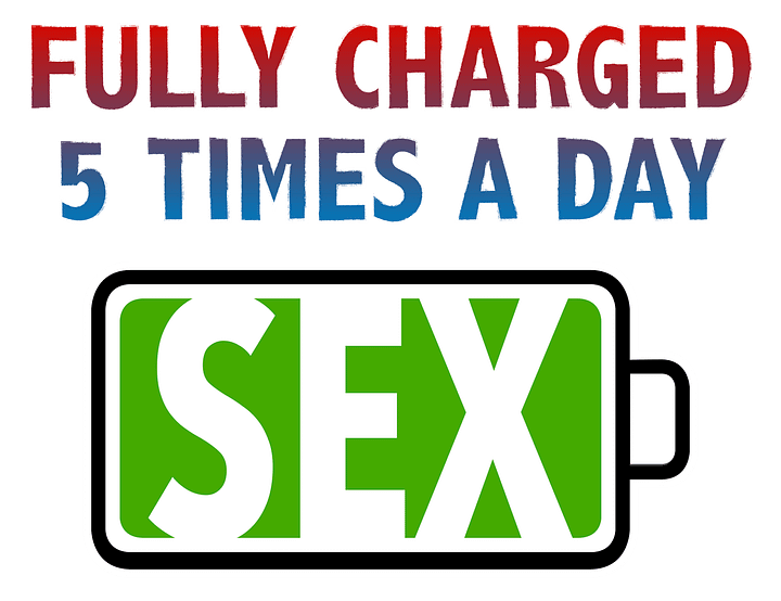 Fully Charged 5 Times a Day for Sex T-Shirt product image (2)