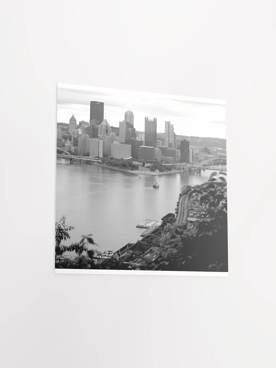 Pittsburgh - Downtown from West End Overlook - Black & White - poster product image (7)