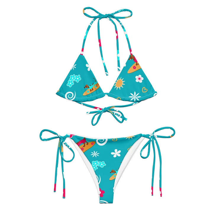 Surfing Dachshund Pattern String Bikini product image (1)