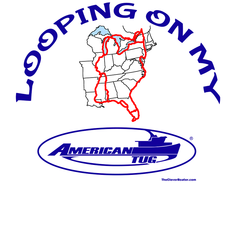 Looping On My American Tug - T-Shirt - Light Shirt w/Blue Logo product image (5)