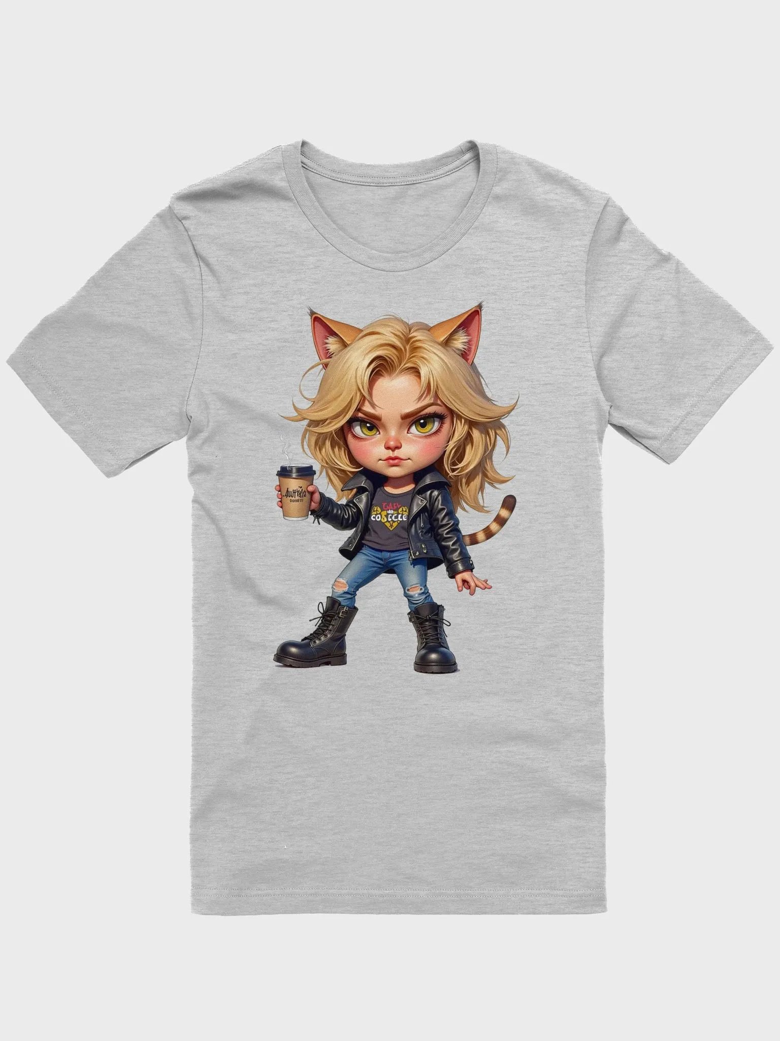 Playful Feline Coffee Break T-Shirt product image (2)