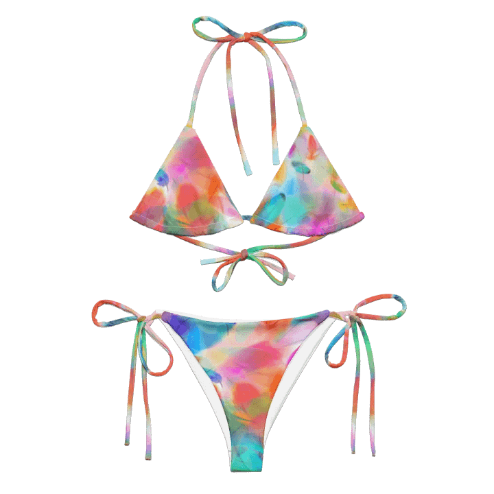 Colorful Feather Pattern Design String Bikini - v4 product image (1)