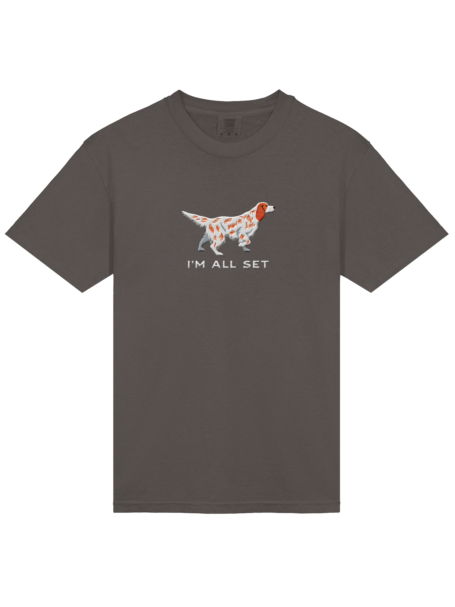I'm All Set T-Shirt(Embroidered) of an English Setter(Orange Belton) product image (13)