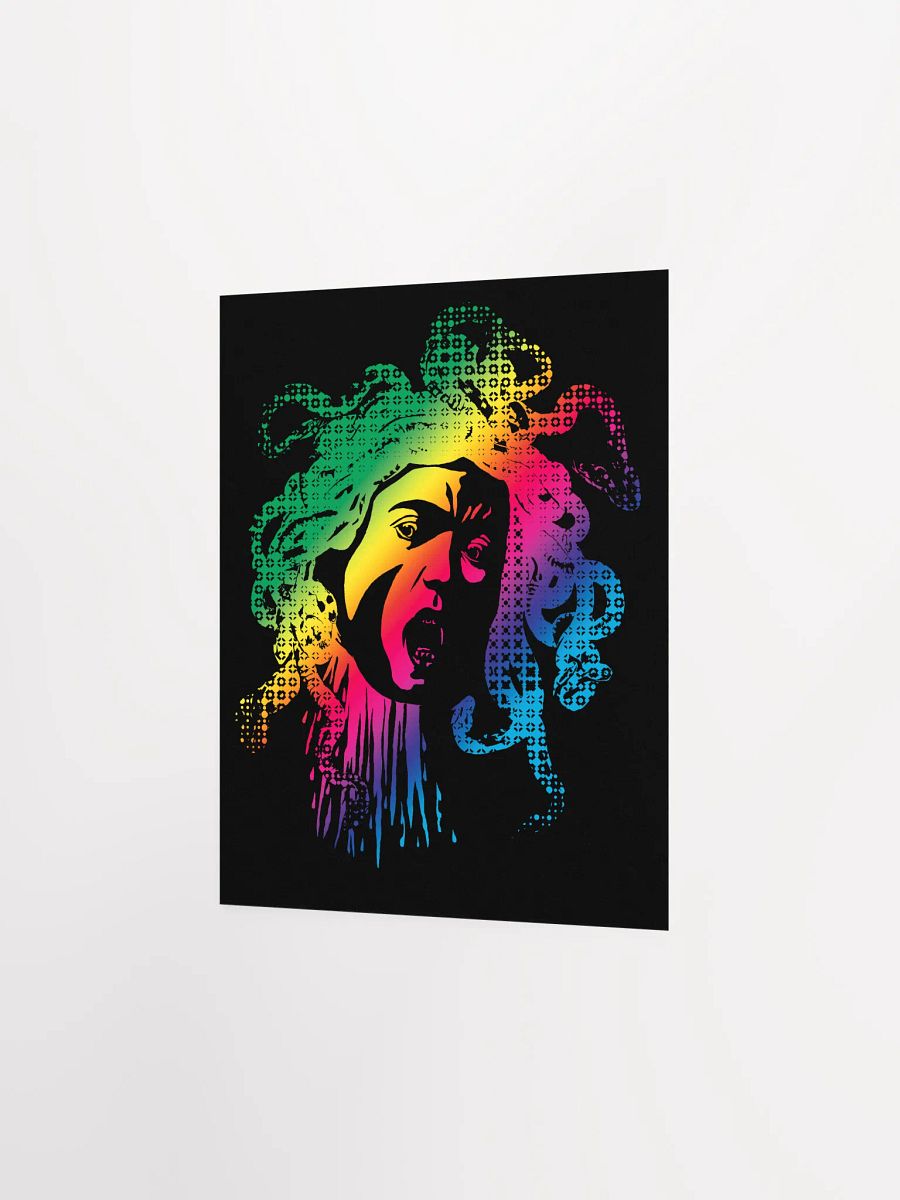 Rainbow Halftone Medusa on Dark - Print product image (3)