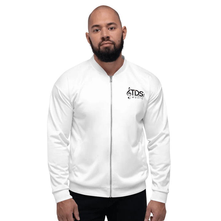 TDS Music Unisex White Bomber Jacket product image (2)