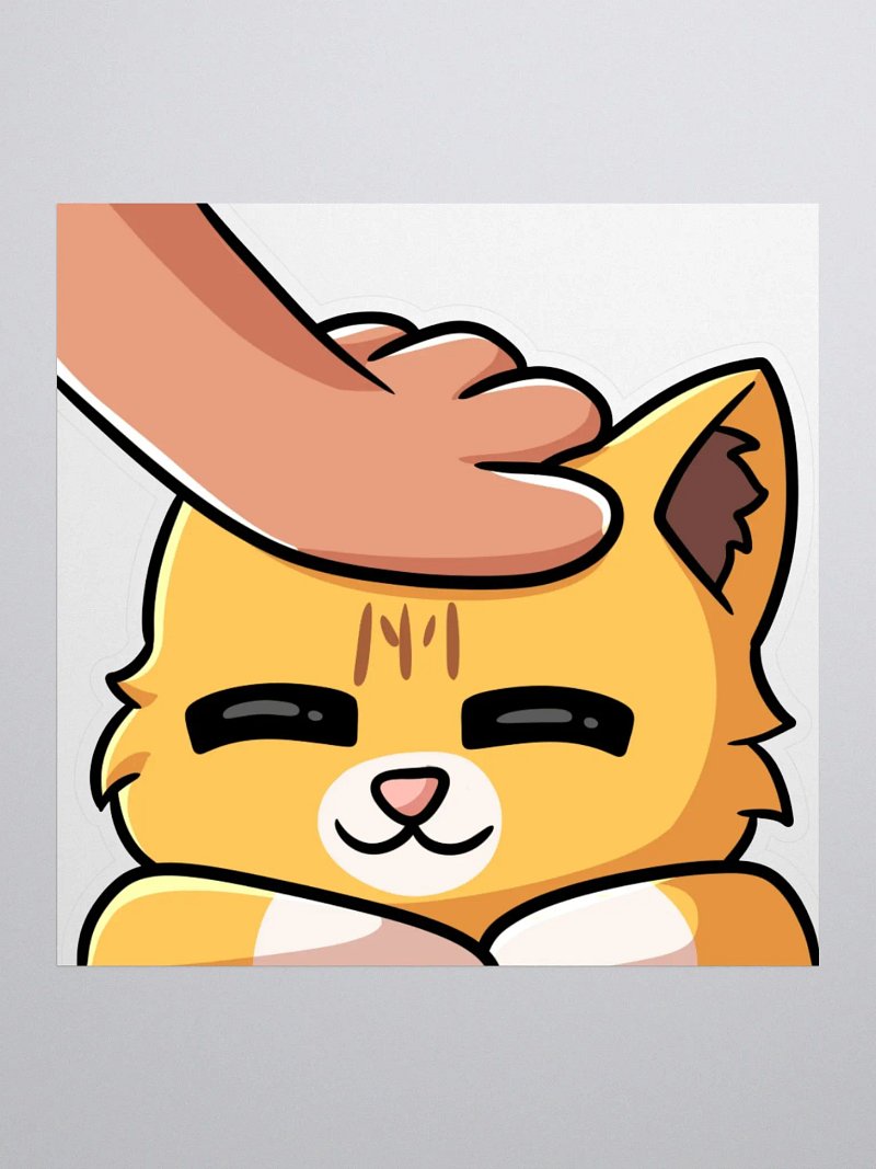 Garfield Headpat Emote Kiss Cut Sticker