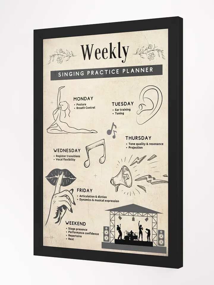 Framed Singing Practice Planner 12'' x 18'' product image (2)