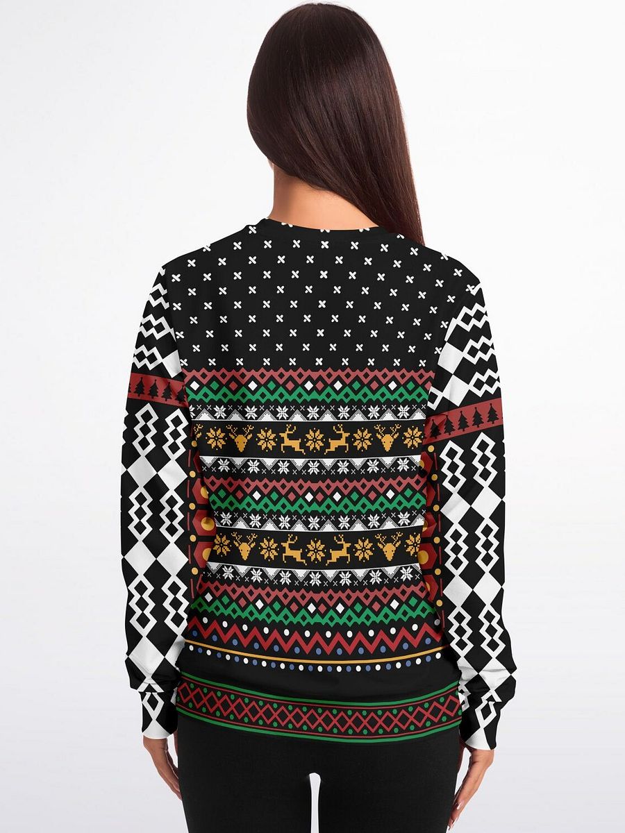 Naughty & Nice Tattooed Santa Ugly Christmas Sweater - Cool Santa with Sunglasses Fair Isle Knit Holiday Jumper product image (6)