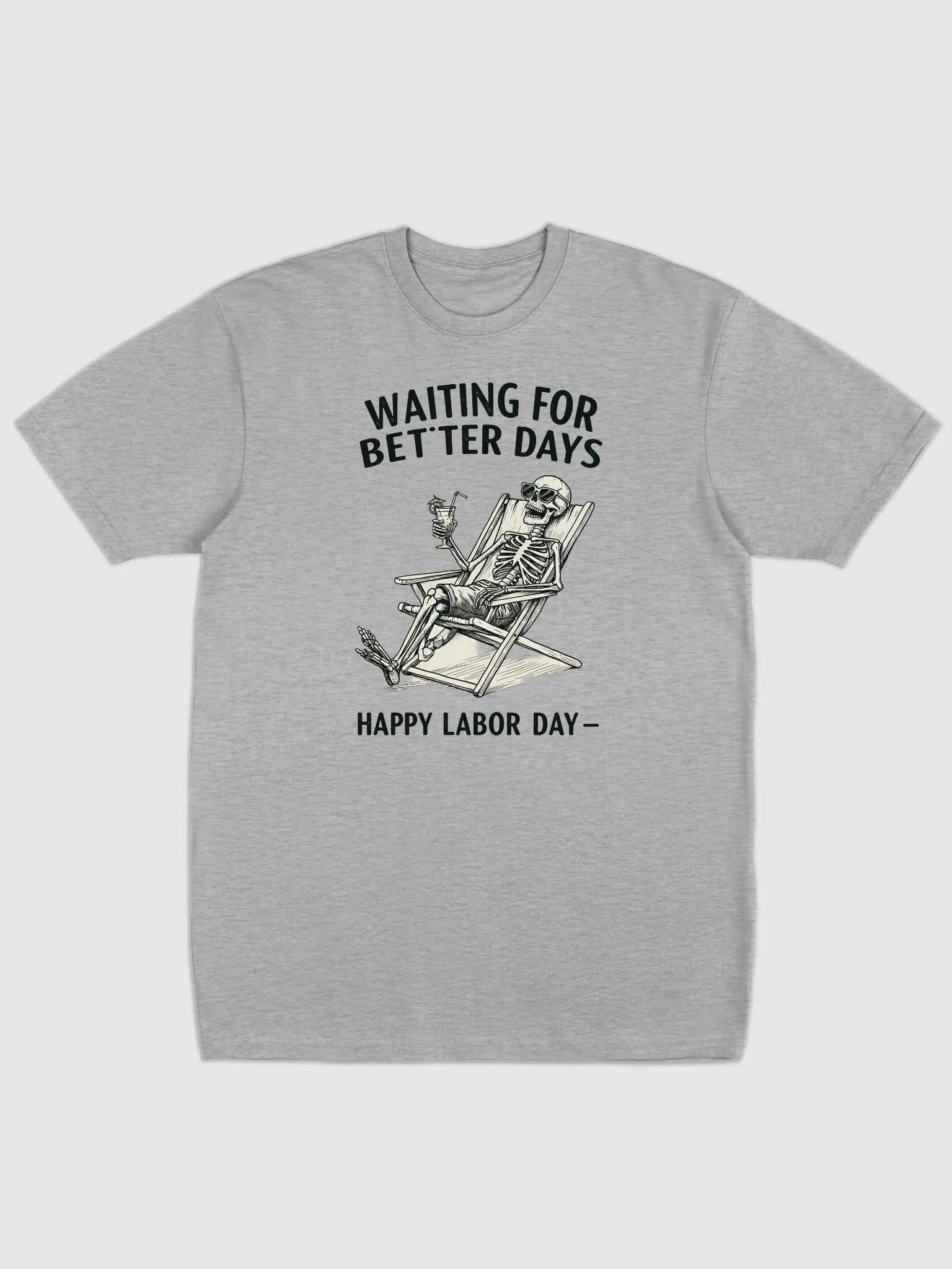 Labor Day Skeleton Relaxing Men's Tee product image (2)