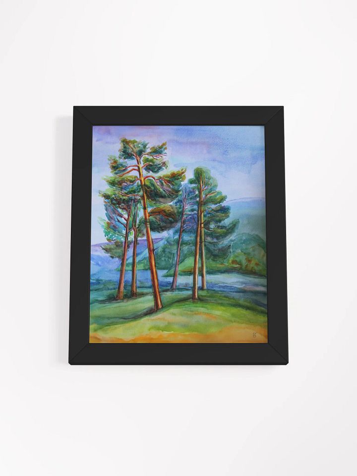 Serene Vista Framed Matte Poster - Pine Forest and Hills product image (5)