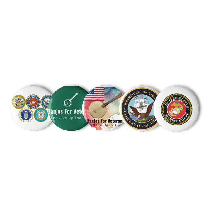 Banjos For Veterans (B4V) Set of Five Pin Buttons product image (3)