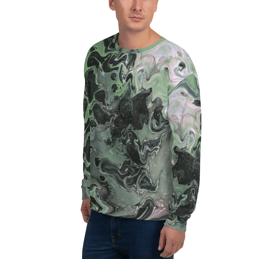 Metallic Green Fluid Acrylic Sweatshirt product image (3)