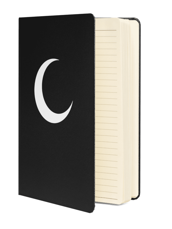 Crescent Moon Notebook – Clear White Print product image (2)