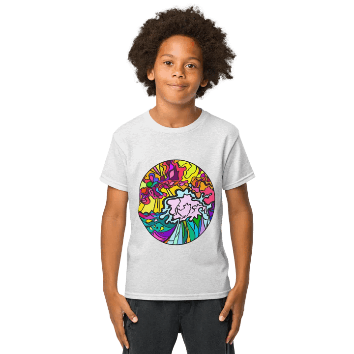 Psychedelic Floral Youth Sports Tee - Wave at Sunset product image (9)