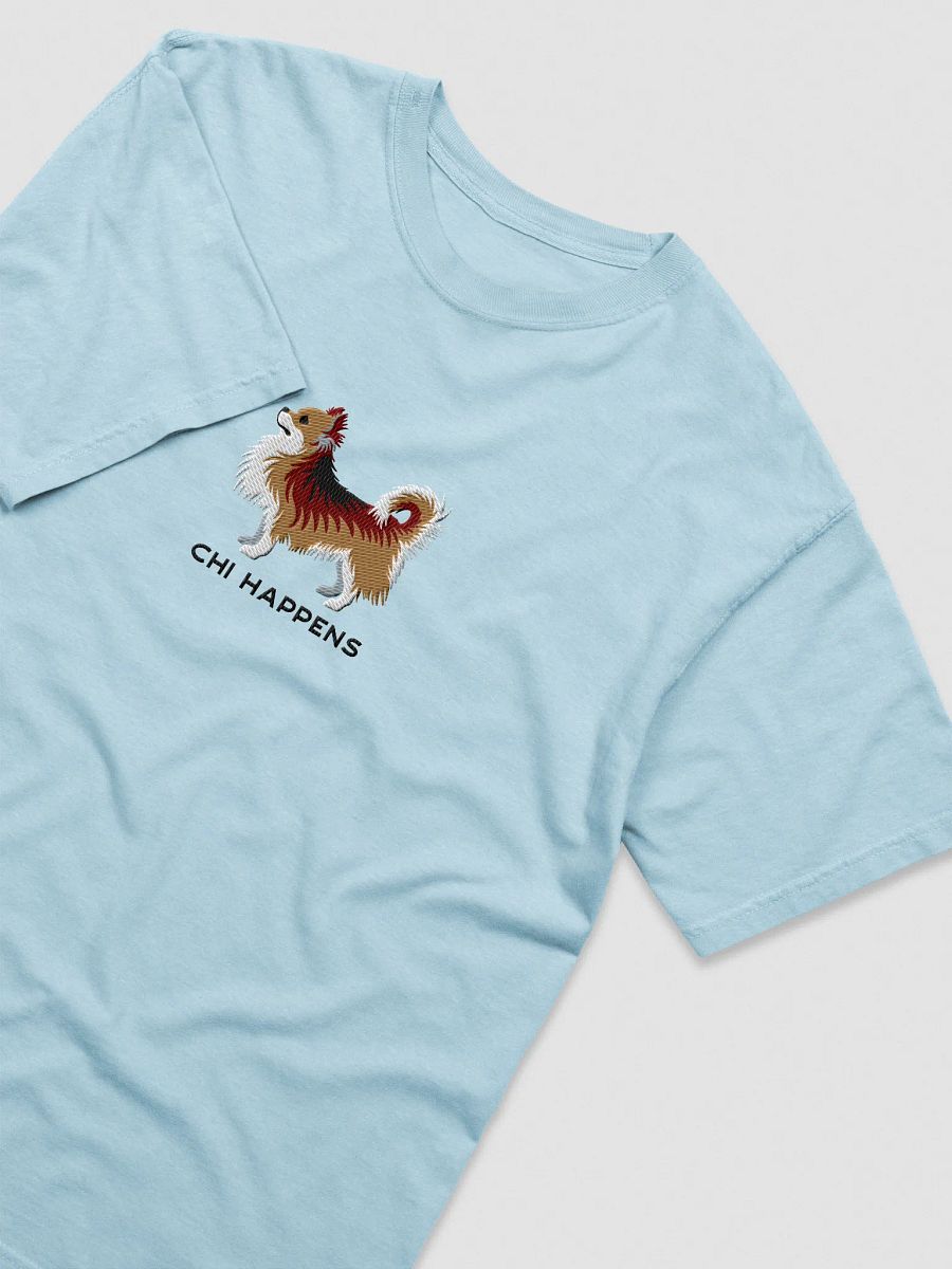 Chi Happens T-Shirt(Embroidered) of a Longhaired Chihuahua(Sable) product image (43)