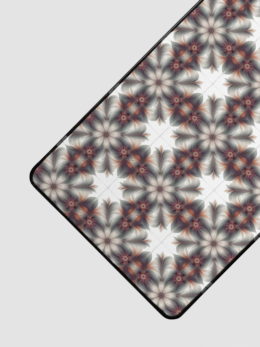 Desk Mat (31.5x15.5 inches) - Geometric Floral Pattern in Pale Oranges and Greens product image (3)