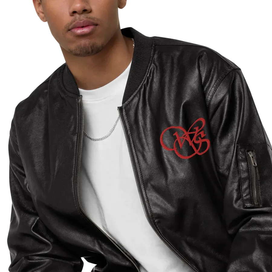 WS Faux Leather Bomber Jacket product image (9)
