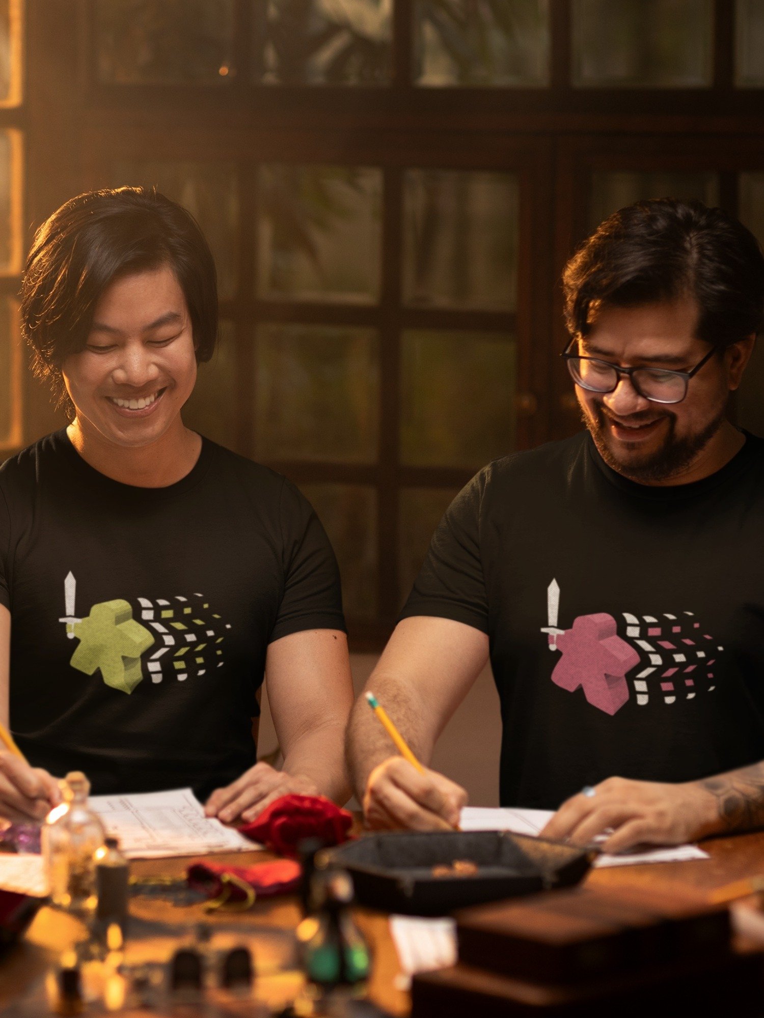 Vaporwave Meeple Shirt, Board Gamer T-shirt, Pink product image (2)
