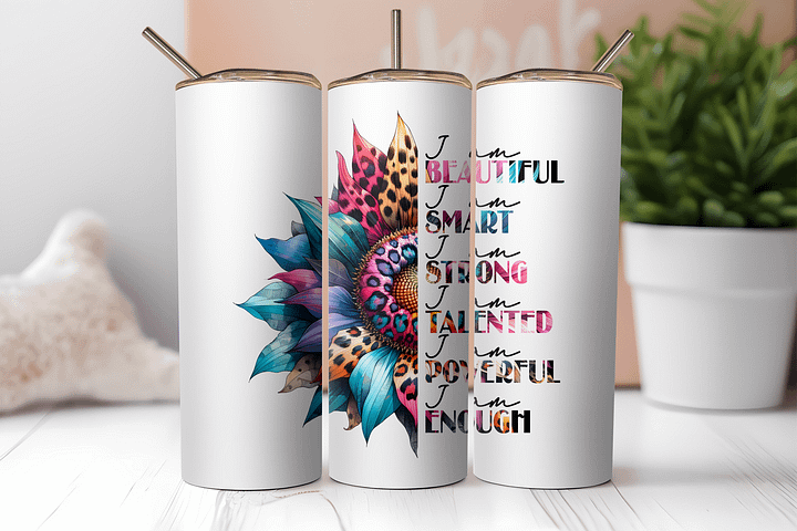 Empowerment Flower Tumbler: Embrace Your Strength! product image (2)