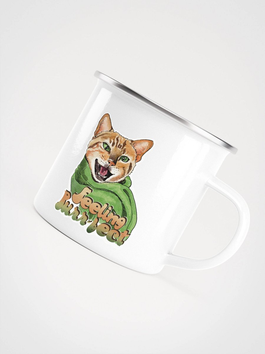 Feeling Purr-fect Cat with a scarf Enamel Mug product image (5)