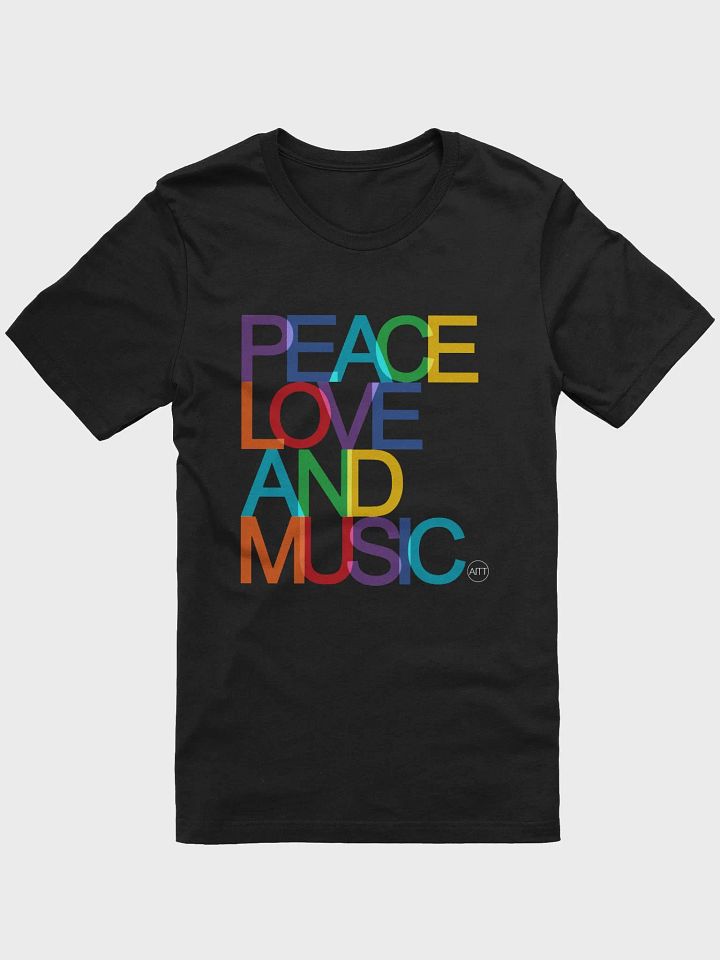 Peace Love Music Black Tshirt product image (1)