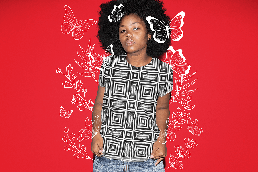 Abstract Monochrome Repeating Pattern Women's T Shirt product image (1)