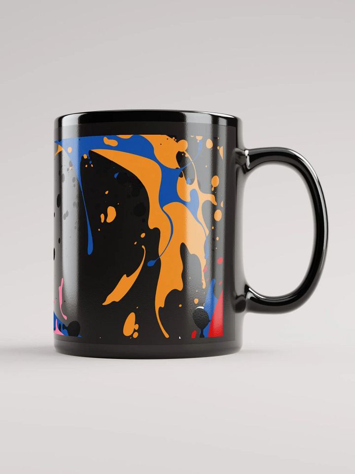 Splashed Paint Abstract Design Black Mug product image (1)