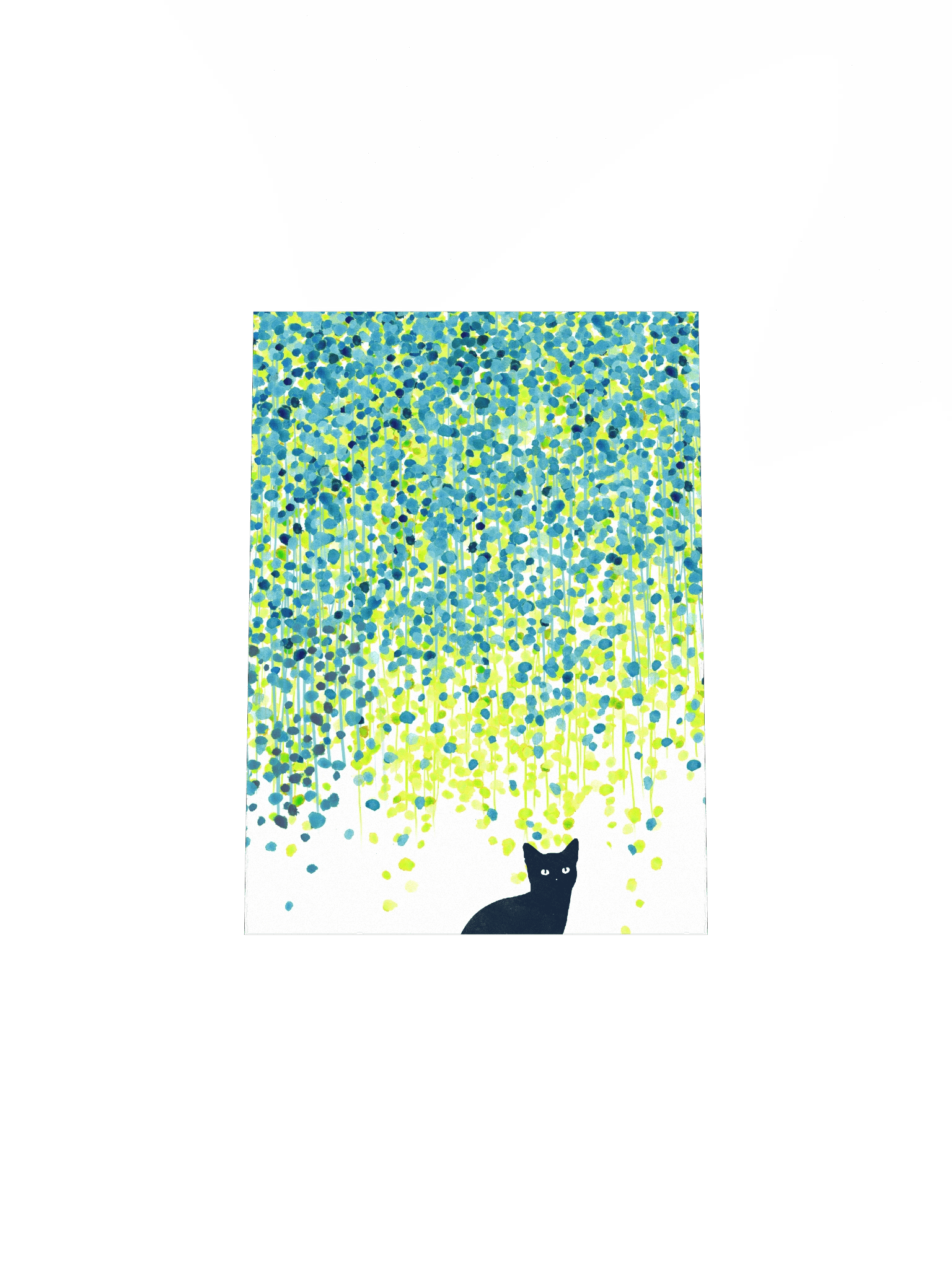 A black cat in the garden art print product image (24)