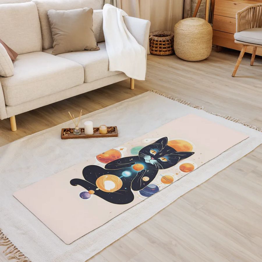 Cosmic Feline Yoga Mat product image (1)