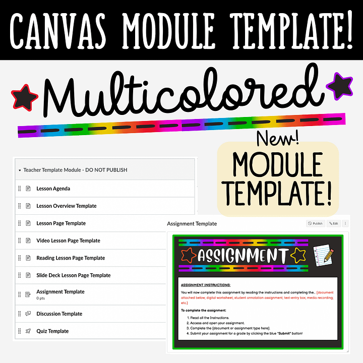 Canvas LMS Template - MODULE - Multicolored - 100% Customizable product image (1)