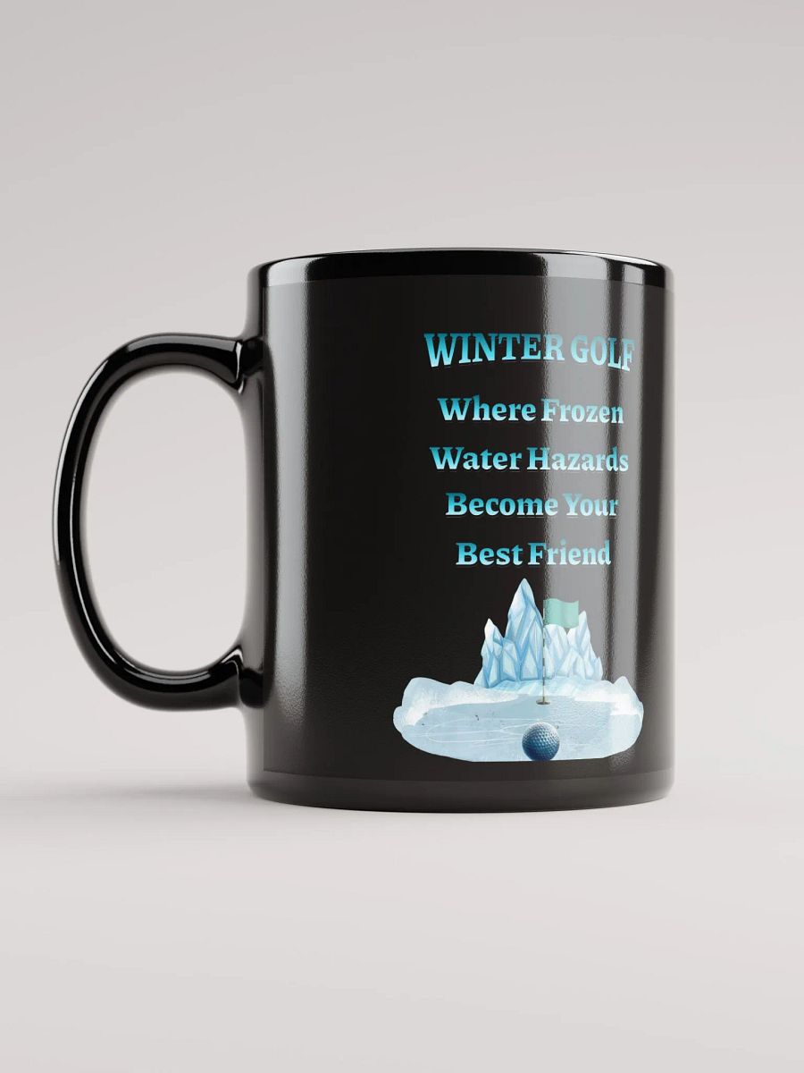 Winter Golf Funny Golfing Scene Black Mug product image (11)