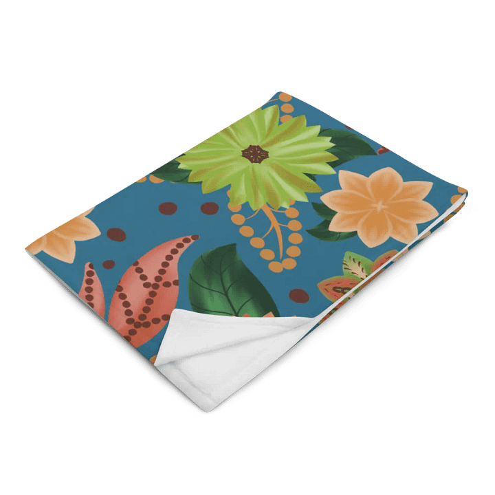 El Yunque Blue Floral Blanket product image (14)