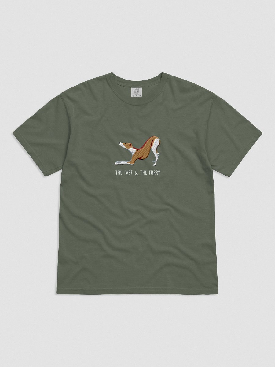 The Fast & The Furry T-Shirt(Embroidered) of an Italian Greyhound(Brown & White) product image (31)