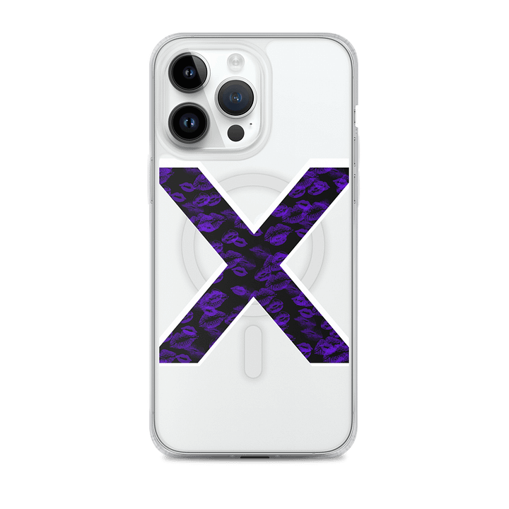 Black X Purple Lipstick Kisses Phone Case product image (1)