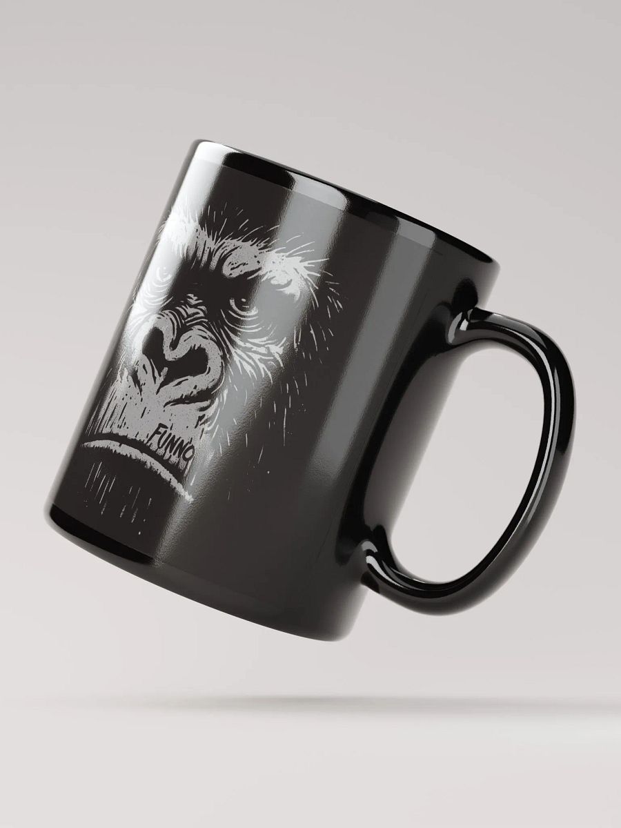 Gorilla face-Funno Black Glossy Mug product image (2)