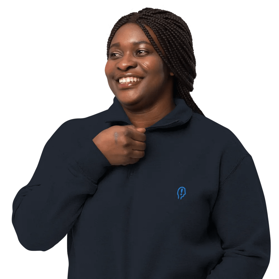 EXCLAIMING MENTALLY (aqua) embroidered quarter zip product image (13)