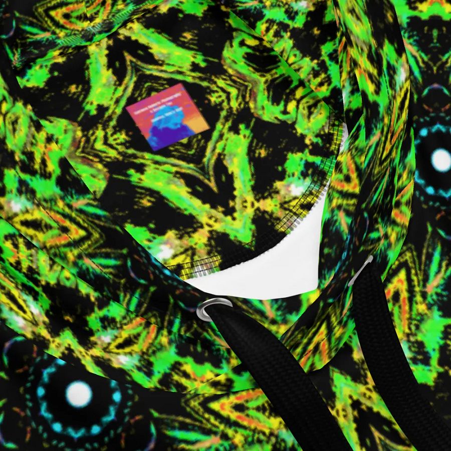 Abstract Repeating Neon Green Kaleidoscope Pattern Unisex Unisex All Over Print Hoodie product image (10)