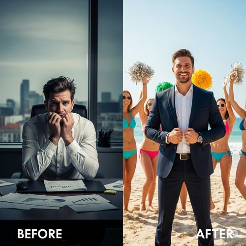 #darkalphabet #beforeandafter #successmindset #darkart #summer
#printondemandart 
Me after a big sale meme.