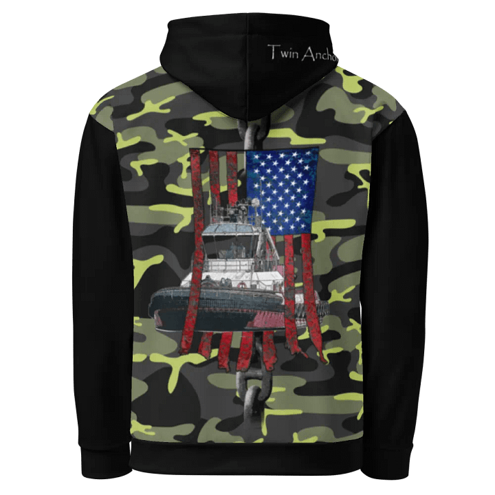 black & Green Chain Athena Tug & CE Flage Hoodie product image (1)