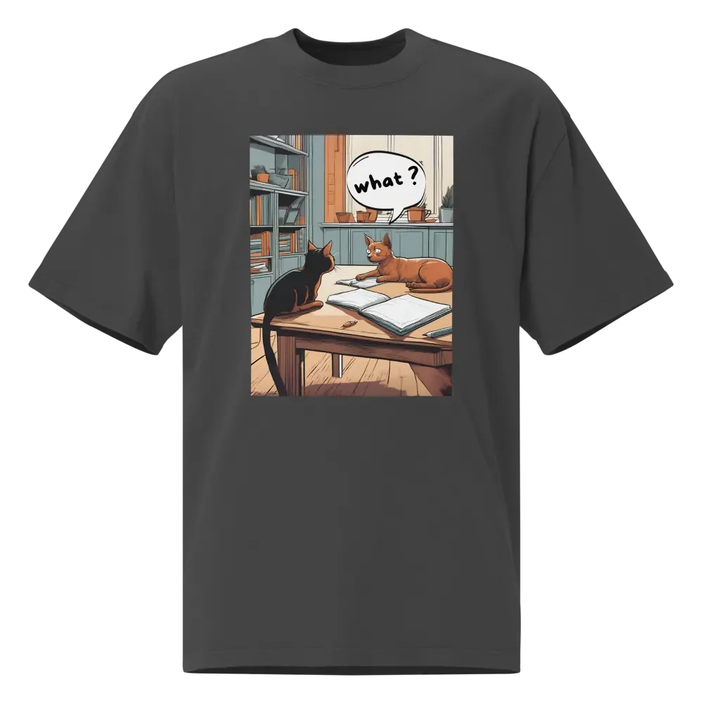 Cat Study Session Premium Oversized Faded T-Shirt product image (1)