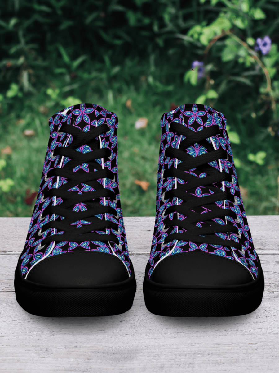 Floral Geometry High Top Canvas Shoes product image (4)