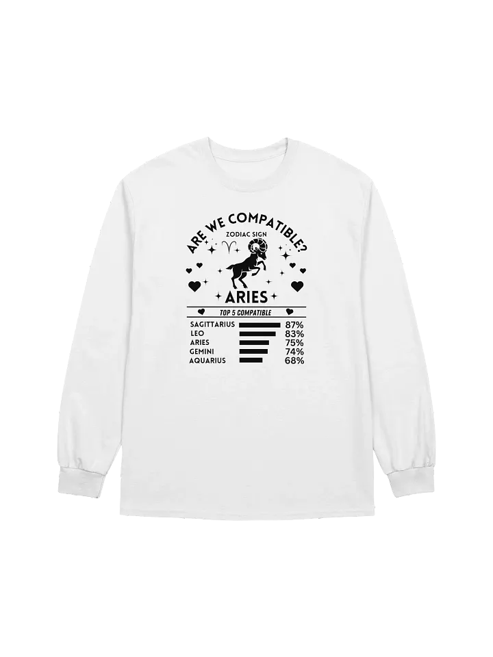 Aries Zodiac Sign Romantic Compatibility - Gildan Ultra Cotton Unisex Long Sleeve T-Shirt - Light Colors product image (2)