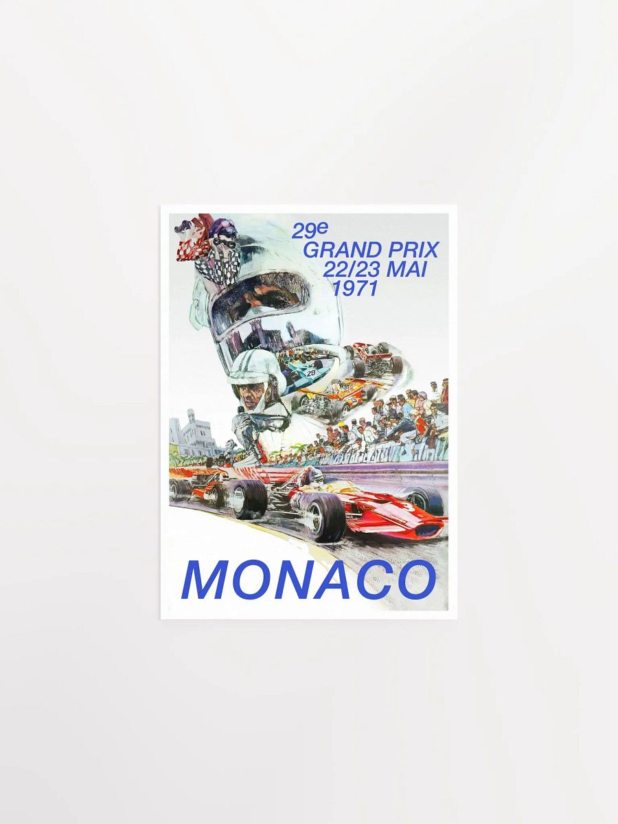 Monaco Vintage F1 Grand Prix, 1971 poster — Vintage Formula 1 poster, Monaco Grand Prix poster, retro travel poster product image (6)