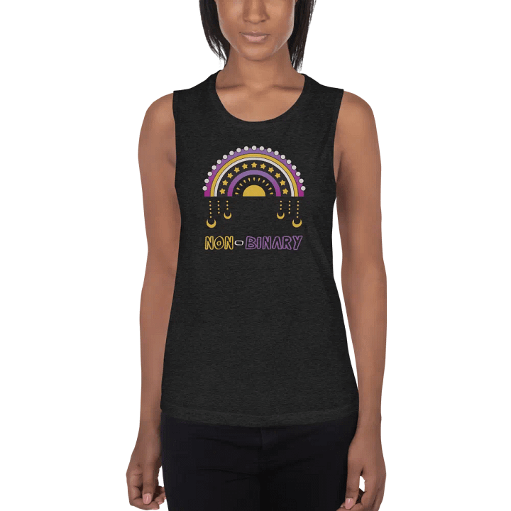 Non-Binary Rainbow Fitted Muscle Tank product image (1)
