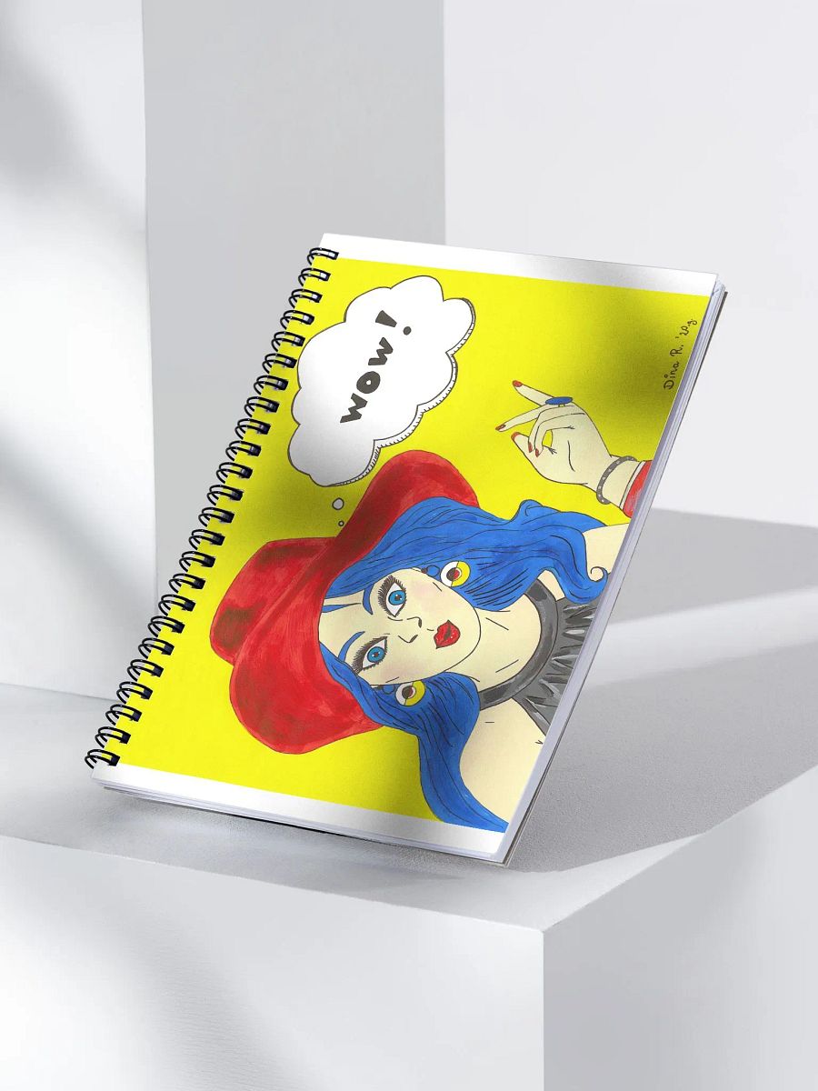 Pop art girl (art by Dina R.) acrylic painting picture - Spiral Notebook product image (3)