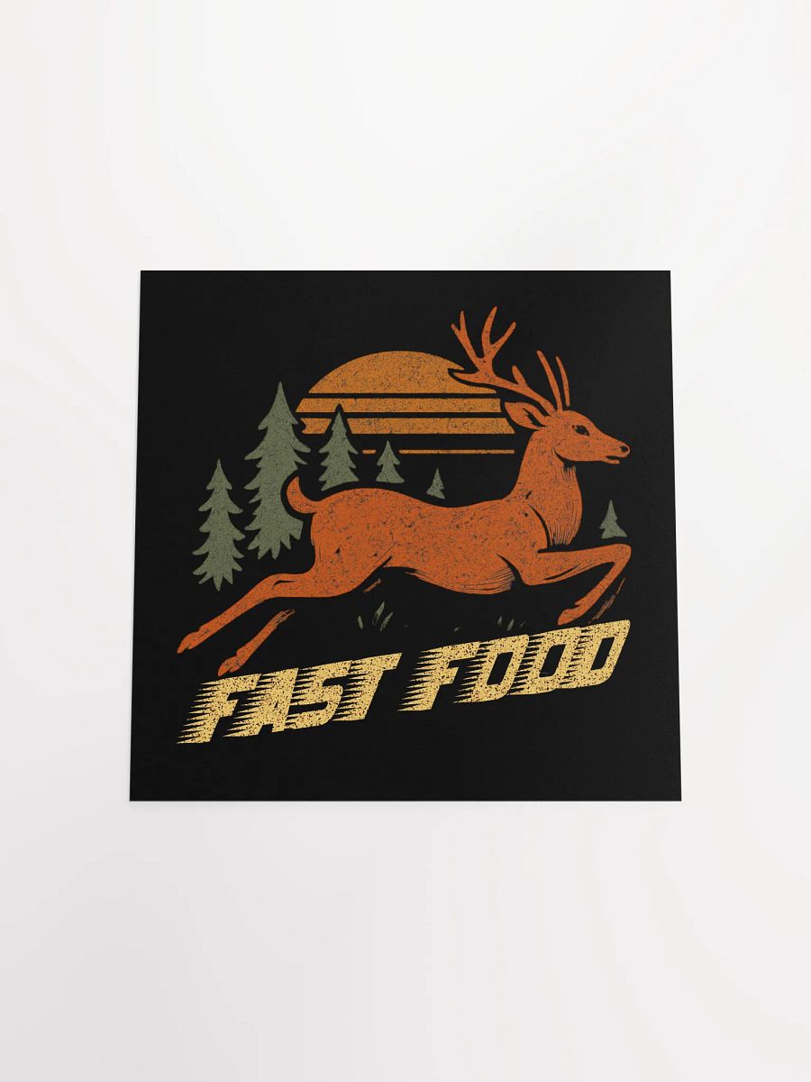 Fast Food Poster – Funny Hunting Wall Art with Sunset and Deer product image (19)