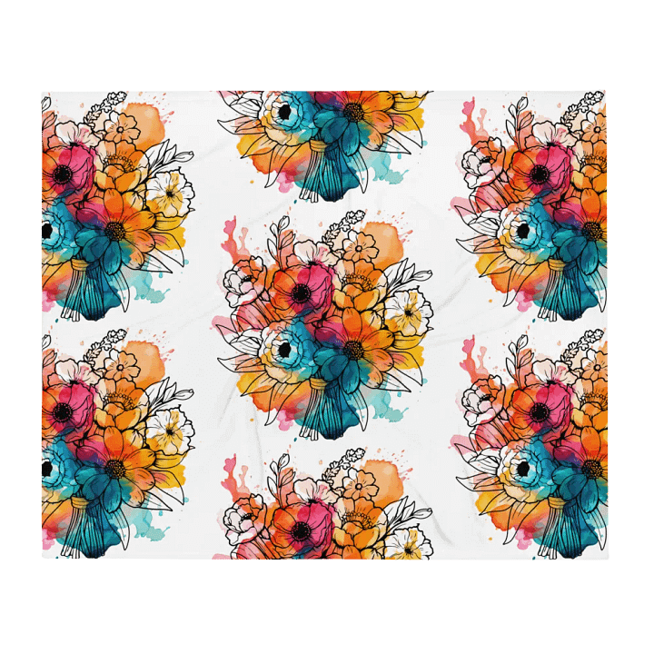 Ink Splatter Floral Bliss Throw Blanket product image (2)